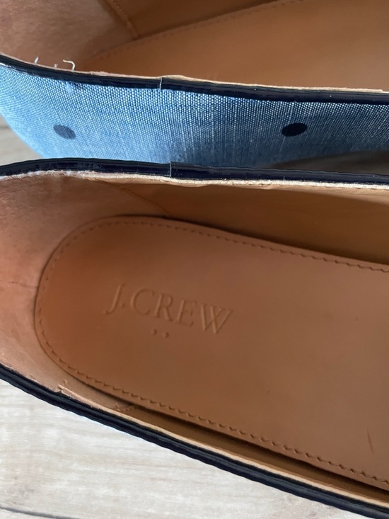 J.Crew Womens Polka Dot Loafers Size 10 Blue Navy Slip On Flats Preppy - Picture 2 of 7